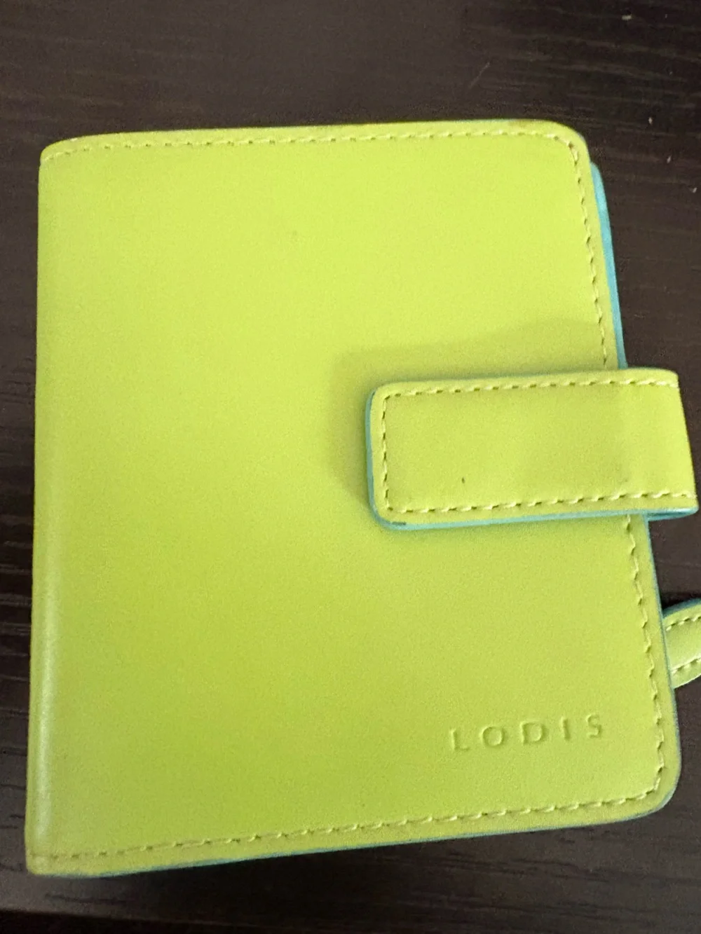 Lodis Neon Lime Leather Wallet